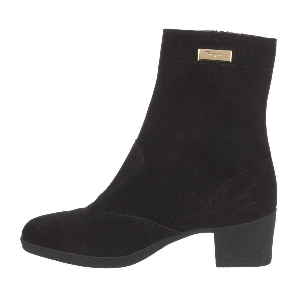 Salvatore Ferragamo Suede Moto Boots